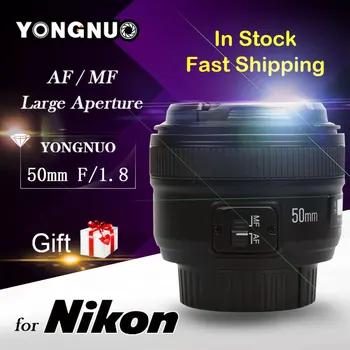 Free Gift YONGNUO 50mm YN50MM F1.8 Large Aperture Auto Focus Lens for Nikon DSLR ,50mm f1.8 lens