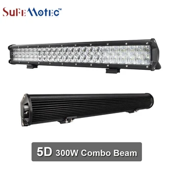 SUFEMOTEC 28 INCH 5D 300W LED Light Bar For Off Road Truck Tractor 4X4 SUV ATV Boat 5W Led Auto Work Driving Bar Light 12V 24V