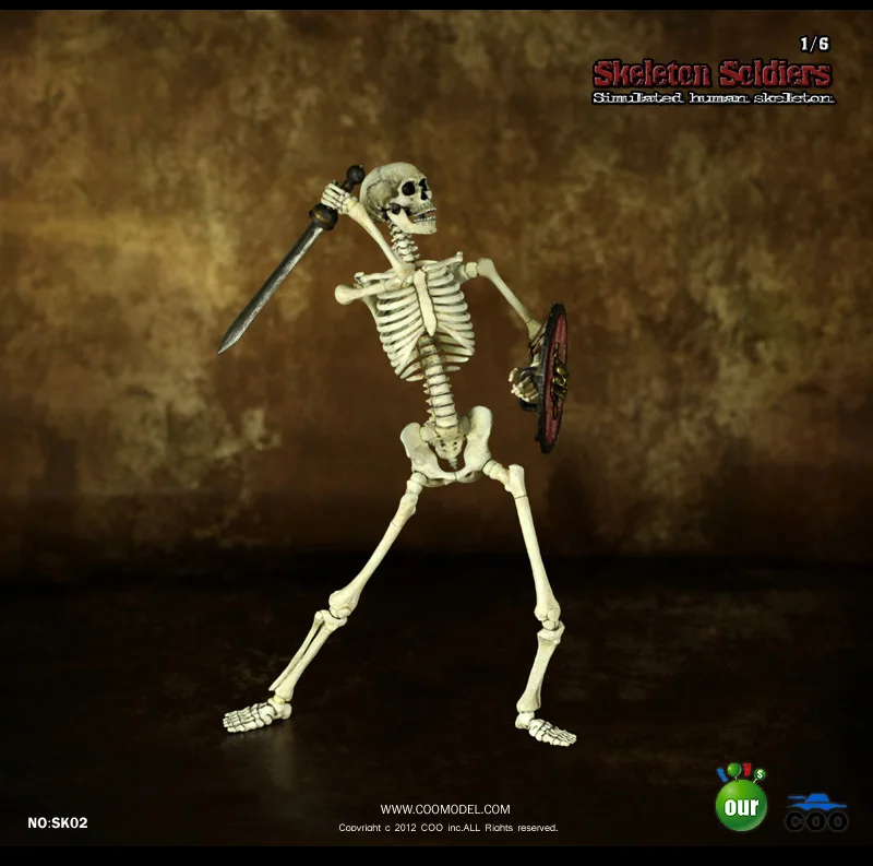 Skeleton Soldiers SK02 1/6 Scale Action FigureWith Sword And Shield Human Skeleton Model Toys