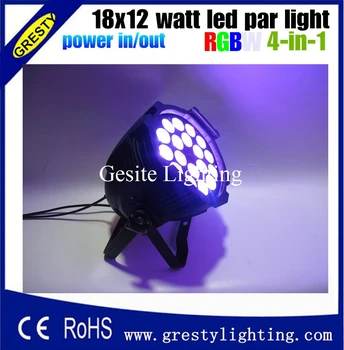 6 pieces/lot 18x12W RGBW 4in1 led par light DMX512 led Stage lighting power in power out