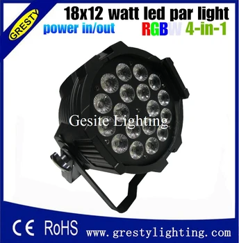 6 pieces/lot 18x12W RGBW 4in1 led par light DMX512 led Stage lighting power in power out