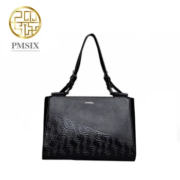 2017 New Pmsix Superior cowhide fashion Embossed women bag Genuine Leather Bag tote shoulder bag women's bag