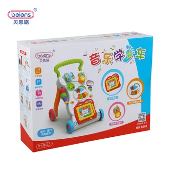 Beiens Sit-to-Stand Learning Walker For Kids 9 Month Up Music Light Magnetic Drawing Board Toy Phone Mirror Educational Toy