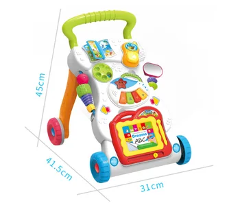 Beiens Sit-to-Stand Learning Walker For Kids 9 Month Up Music Light Magnetic Drawing Board Toy Phone Mirror Educational Toy
