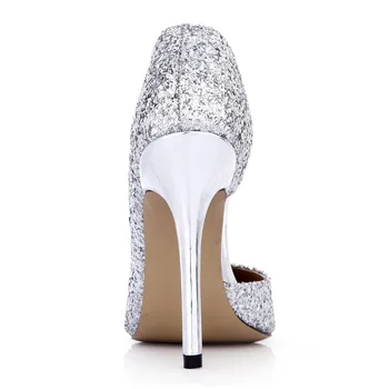 2017 Sequin Cut-Outs High Heeled Bridal Wedding Shoes Stiletto Sandals bride shoes Lady Party Prom Pumps female shoe