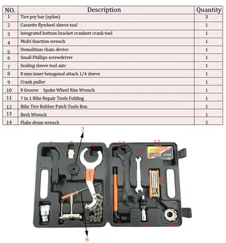 Bicycle tools for the maintenance of mountain bike repair tool combination tool set bicycle repair tool