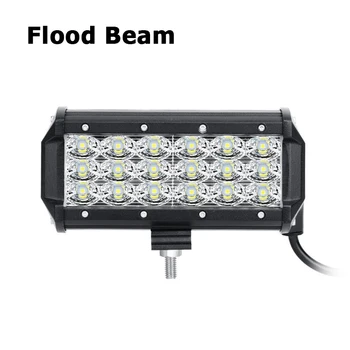 Auxmart 72W 7 Inch Spot Flood Beam 3 Row CREE Chips ATV LED Work Light Offroad Driving Trucks Headlight SUV 4X4 Fog Lamp