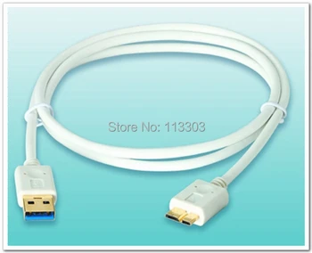 1.5m USB 3.0 Cable USB 3.0 A Male to Micro B Male Extension Cable White Color 28+32AWG OD 4.0mm