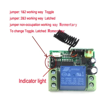 MITI-New DC 12V 10A 433MHz Wireless Remote Control Switch Fixed code Jog/ Self-lock Changed by Soldering SKU: 5468