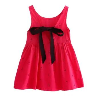 Kids Teens Sleeves Printing Kids Girl Pattern Cotton Dress Clothes Children Summer Dress Vestidos
