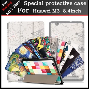 Magnet Ultra thin Smart pu leather Case cover For Huawei MediaPad M3 BTV-W09 BTV-DL09,Huawei M3 8.4 tablet Painting case +3 gift