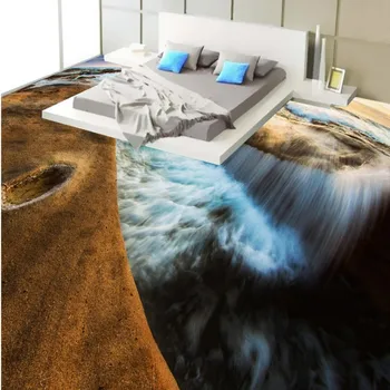 Cliffs look down beach beautiful 3D floor thickened non-slip bedroom living room bathroom kitchen flooring mural