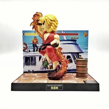 NEW hot 16cm Street Fighter SF Ken Masters luminous A voice Scene version action figure toys collection Christmas gift NO box