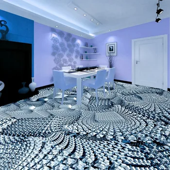 3D stereo space non-slip floor custom lifelike moisture-proof wear high-quality bathroom wallpaper art mural