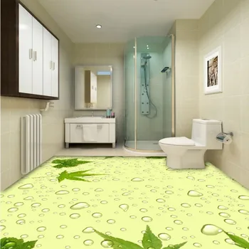 3D Droplet Bathroom Kitchen Bedroom Floor Painting self-adhesive study square tea house office flooring mural