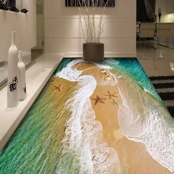 Custom Sea water 3D floor mural living room aquarium hotel bedroom decoration floor wallpaper