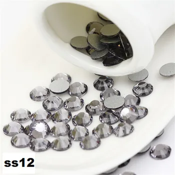 SS12 Black Diamond Nail Rhinestones,1440pcs/lot Flat Back Non Hotfix Glitter Nail crystal,DIY 3d Nail Phones Decorations Supplie