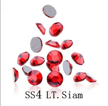 SS4 1.5-1.6mm LT.Siam Red 1440pcs/bag Non HotFix FlatBack Rhinestones,Glass Glitter Glue-on Loose DIY Nail Art Crystals Stones