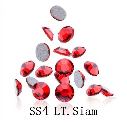 SS4 1.5-1.6mm LT.Siam Red 1440pcs/bag Non HotFix FlatBack Rhinestones,Glass Glitter Glue-on Loose DIY Nail Art Crystals Stones