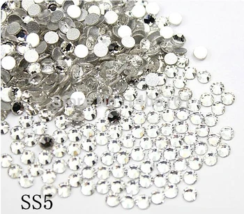 Super Shiny 1440PCS/Pack SS5 1.7-1.8mm Crystal/Clear Glitter Non Hotfix For Nail Art Decorations Flatback Rhinestones 5ss Stone