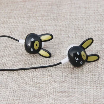 5pcs/lot Portable Mini 3.5mm Jack In Ear Cartoon cute little rabbit Earphones For PC Phones Colorful Earphone*