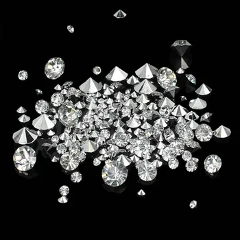 For 3D Nails Art Decoration Round Shape Design 1000pcs Crystal/Crystal AB Mixed Size Glitter Point Back Resin Rhinestones Stone