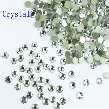 Lowest Price SS3-SS40 Glass Crystal Clear Non Hotfix FlatBack Nail Rhinestones Nail Art Decorations Glitter trim Strass Stones