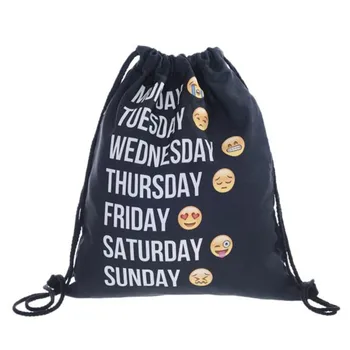 Unisex Emoji Backpacks 3D Printing Bags Drawstring Backpack Students School Bag Mochila Feminina Sack Bags