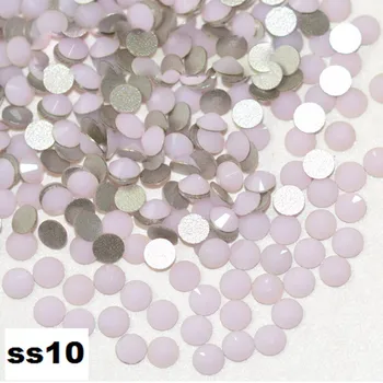 Wholesale 1440pcs/pack ss10(2.7-2.9mm) Pink Opal Flat Back bead 3d Nail Art crystal Glue On Non Hotfix Rhinestones glass