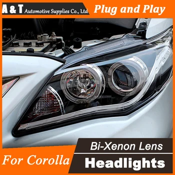A&T Car Styling for Toyota Corolla Altis LED Headlights 2011-2013 DRL Lens Double Beam H7 HID Xenon bi xenon lens