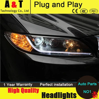 Car Styling LED Head Lamp for Mazda6 headlights 2003-2013 Mazda 6 LED headlight drl H7 hid Bi-Xenon Lens angel eye low beam