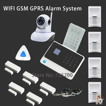 Smart Homi Alarm G90B WiFi GSM GPRS Alarm System with RFID Keypad and Compatible HD Wireless IP Camera