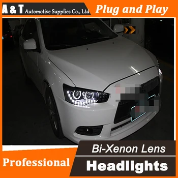 A&T Car Styling for Mitsubishi Lancer EX Headlights LED Headlight DRL Lens Lancer EX Double Beam H7 HID Xenon bi xenon lens