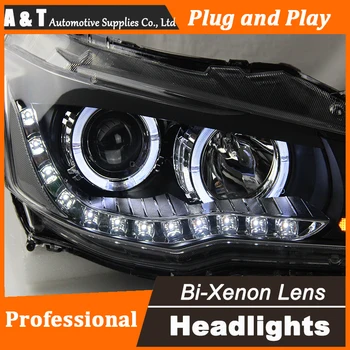A&T Car Styling for Mitsubishi Lancer EX Headlights LED Headlight DRL Lens Lancer EX Double Beam H7 HID Xenon bi xenon lens