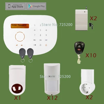 Customerized Touchscreen GSM Alarm System with Outdoor Pet Motion Sensor, Smart Socket and Repeater