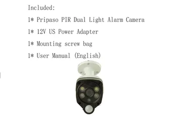 Pripaso 4.0MP Waterproof Night Vision Security Bullet Camera with 3.6mm MegaPixel Fixed Lens PIR Heat Based Motion Detection