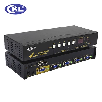 CKL-41S 4 Port Auto VGA Audio Switch Box 4 in 1 out Video Switcher 2048*1536 450MHz for PC Monitor wih IR Remote RS232 Control