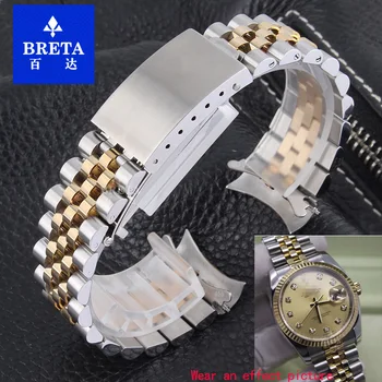 18k yellow gold / stainless steel, commemorative five-row chain strap for 16233 k gold strap 17MM 20MM watch band