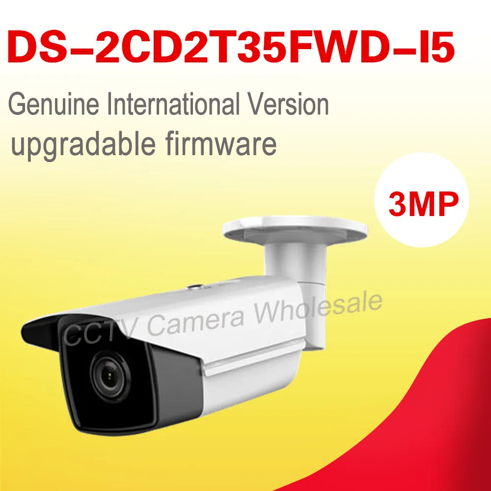 English version DS-2CD2T35FWD-I5 3MP Network Ultra-Low Light Bullet CCTV camera POE sd card, 50m IR , H.165+