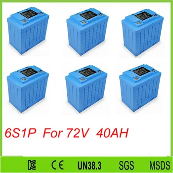 6pcs 6S1P Lifepo4 12v 40AH deep cycl lithium ion battery 12V 40Ah Solar Power System for Solar System For 72V 40ah battery pack