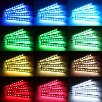 2 IN 1 Atmosphere Lamps Super bright Car Interior Decoration lighting 2*9 LEDs 5050 chip 12V Decorative Atmosphere Lamp Charge