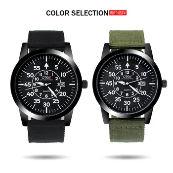 OTEX fashion canvas sports big dial watches men burst models military quartz watch.