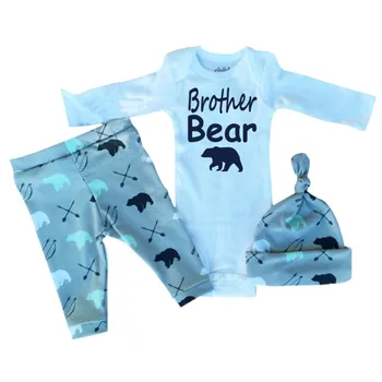 3 Pcs/Set Baby Clothing Newborn Outfits Infant Baby Boys Girls Cartoon Cotton Long Sleeve T-Shirts +Trousers+Hats