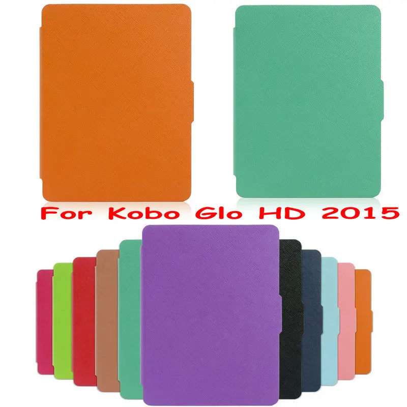 Kobo Glo HD Ultra thin Protective Case Leather Cover Case funda for Kobo Glo HD () with Auto Wake Sleep 50pcs