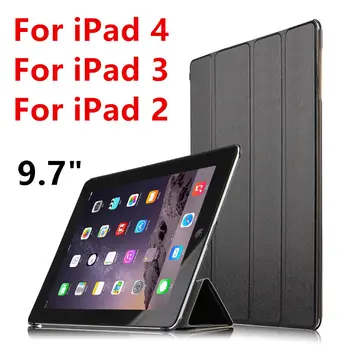 Case For Apple iPad 4 iPad3 iPad2 Protective Smart cover Protector Leather PU Tablet For iPad4 iPad 3 2 Sleeve Covers 9.7 inch
