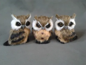 Simulation brown owl about 9x7cm Handmade craft model toy,polyethylene&furs night owl toy,one lot/ 3pieces,decoration gift w4069
