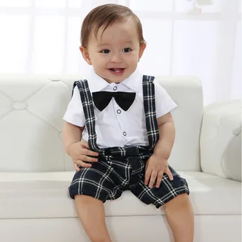 Baby Boys Wedding Bow-tie Occasion Christening Tuxedo Suit Outfit + Vest Set Age 0-3Y