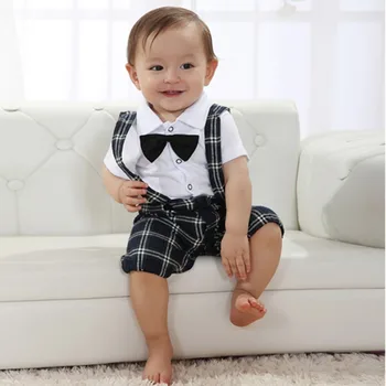 Baby Boys Wedding Bow-tie Occasion Christening Tuxedo Suit Outfit + Vest Set Age 0-3Y