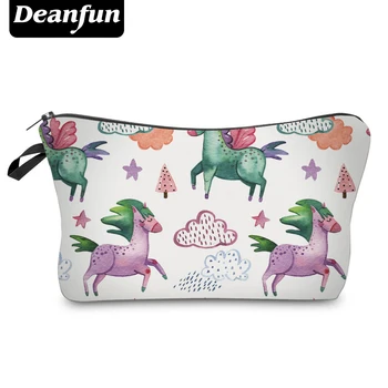 Deanfun 3D Printing Cosmetic Bags Unicorn Cloud Fashion Zipper Polyester Storage Makeup Organizer Necessary Travel Women 50760