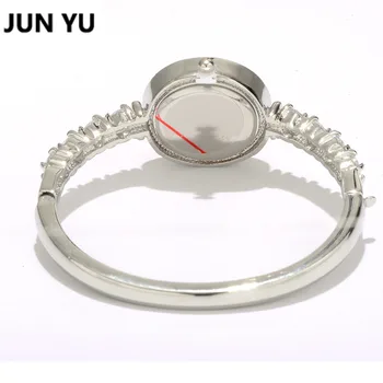 JUNYU New Thin Oval Sliver Full Rhinestone Watch Women Crystal Ladies Designer Wrist Watches Dress Quartz